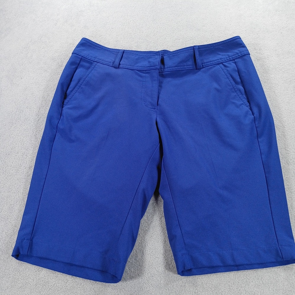 Pebble Beach Womens Performance Shorts Blue Size 8 Stretch Golf Activewear